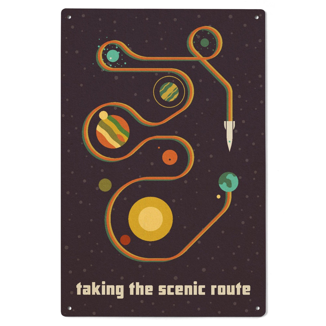 Space Is The Place Collection, Solar System, Taking The Scenic Route, Wood Signs and Postcards Wood Lantern Press 