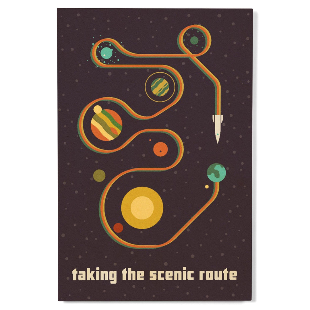 Space Is The Place Collection, Solar System, Taking The Scenic Route, Wood Signs and Postcards Wood Lantern Press 