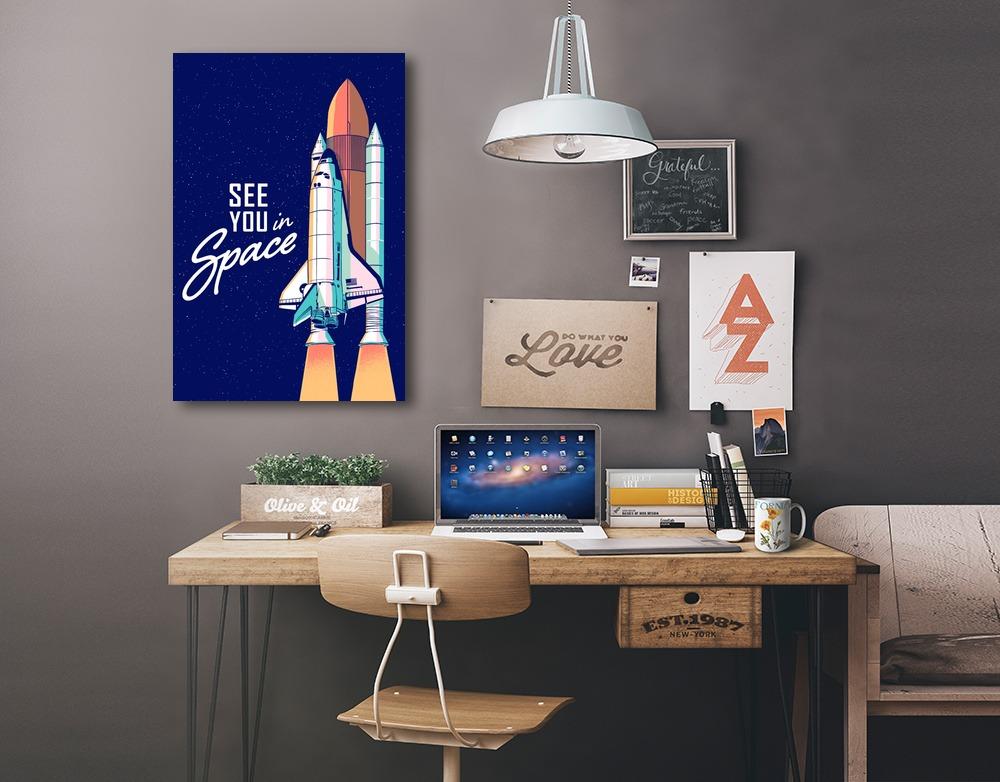 Space Queens Collection, Shuttle Launch, See You In Space, Stretched Canvas Canvas Lantern Press 