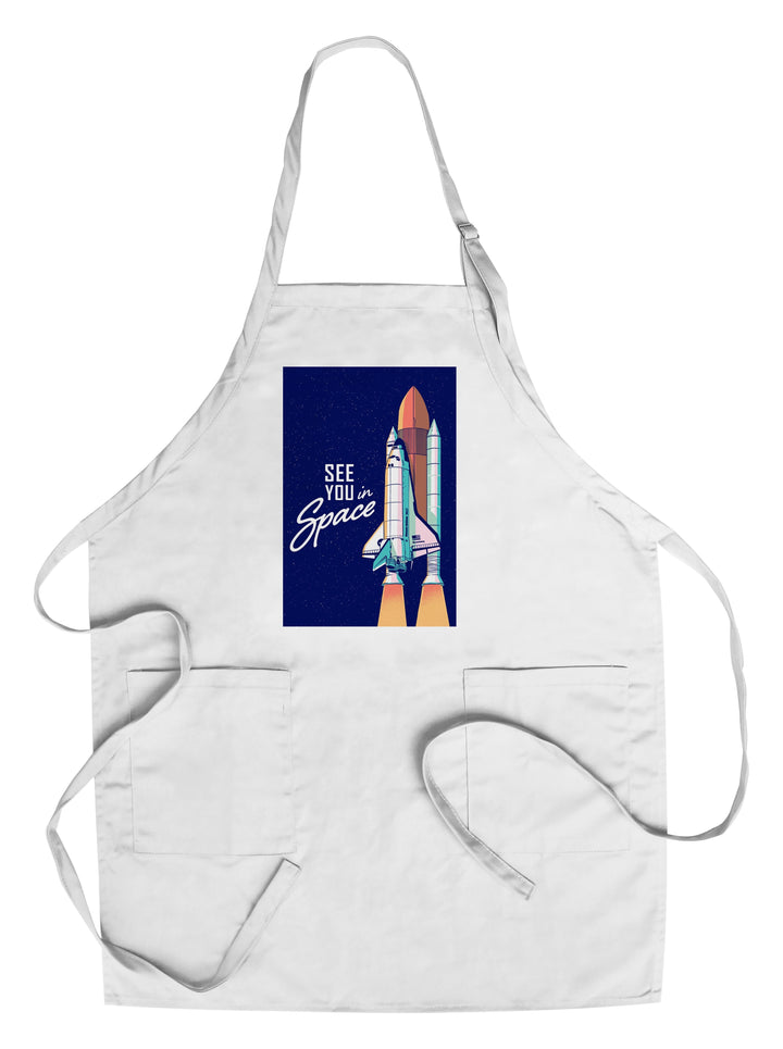 Space Queens Collection, Shuttle Launch, See You In Space, Towels and Aprons Kitchen Lantern Press Chef's Apron 
