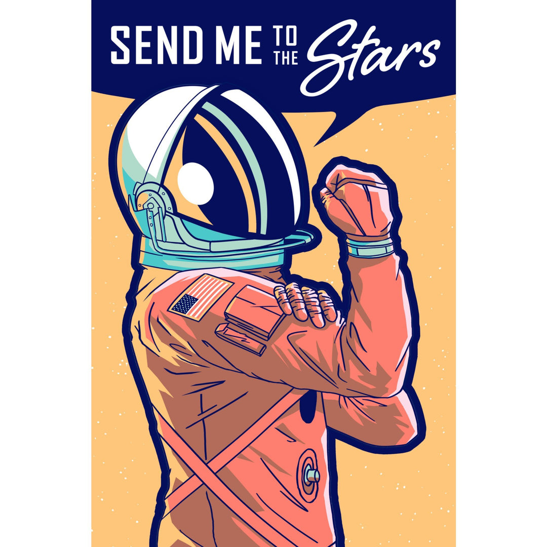 Space Queens Collection, Woman Astronaut, Send Me To The Stars, Stretched Canvas Canvas Lantern Press 