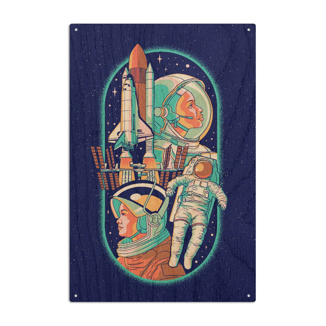 Space Queens Collection, Women in Space, Wood Signs and Postcards Wood Lantern Press 6x9 Wood Sign 