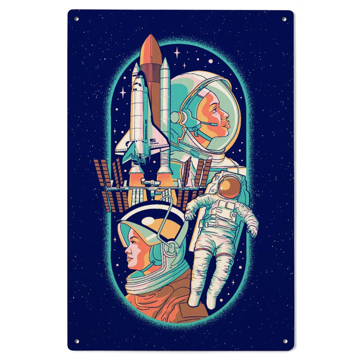 Space Queens Collection, Women in Space, Wood Signs and Postcards Wood Lantern Press 