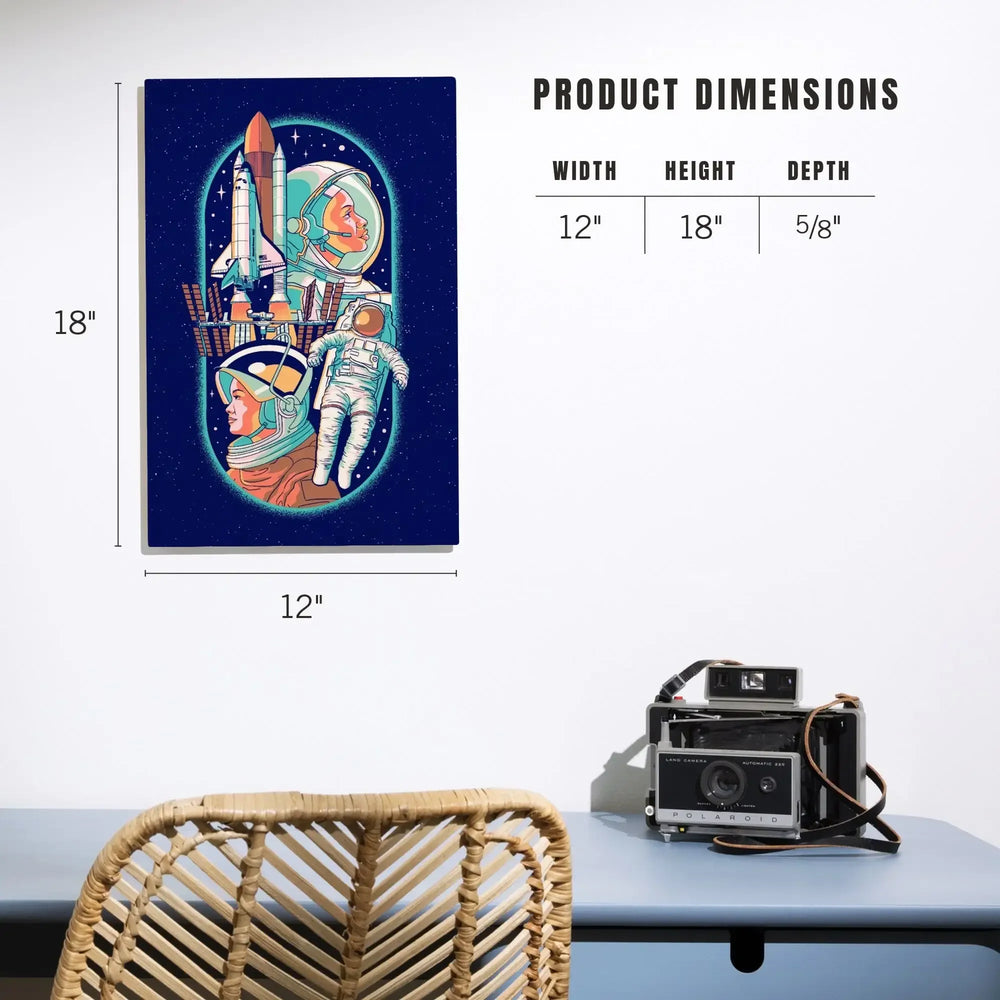 Space Queens Collection, Women in Space, Wood Signs and Postcards Wood Lantern Press 