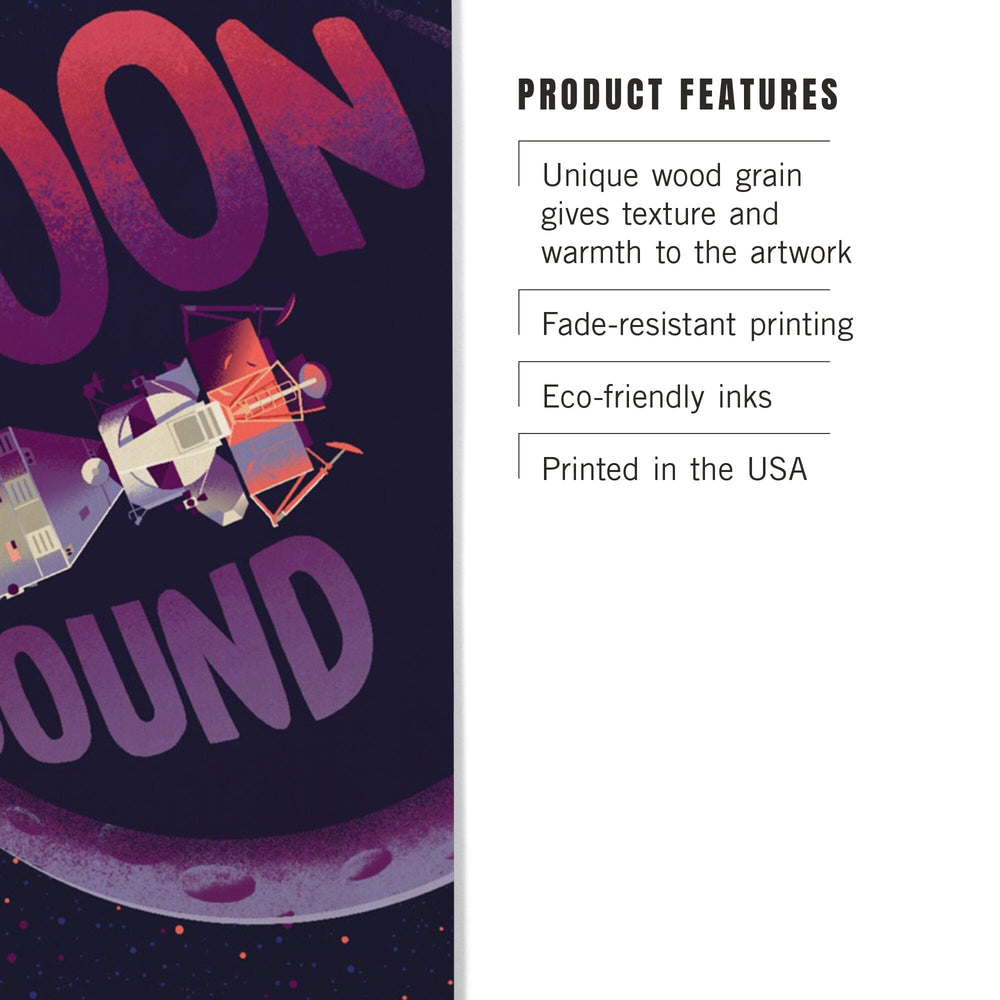 Spacethusiasm Collection, Apollo, Moon Bound, Wood Signs and Postcards Wood Lantern Press 