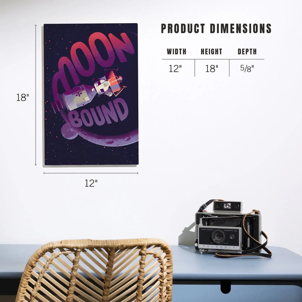 Spacethusiasm Collection, Apollo, Moon Bound, Wood Signs and Postcards Wood Lantern Press 