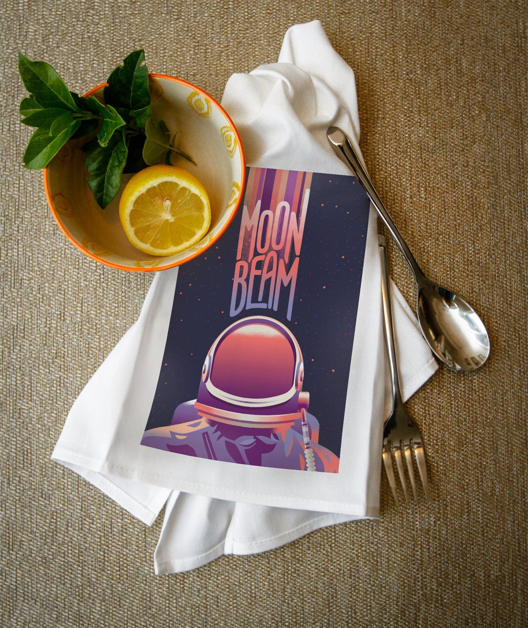 Spacethusiasm Collection, Astronaut, Moon Beam, Towels and Aprons Kitchen Lantern Press 
