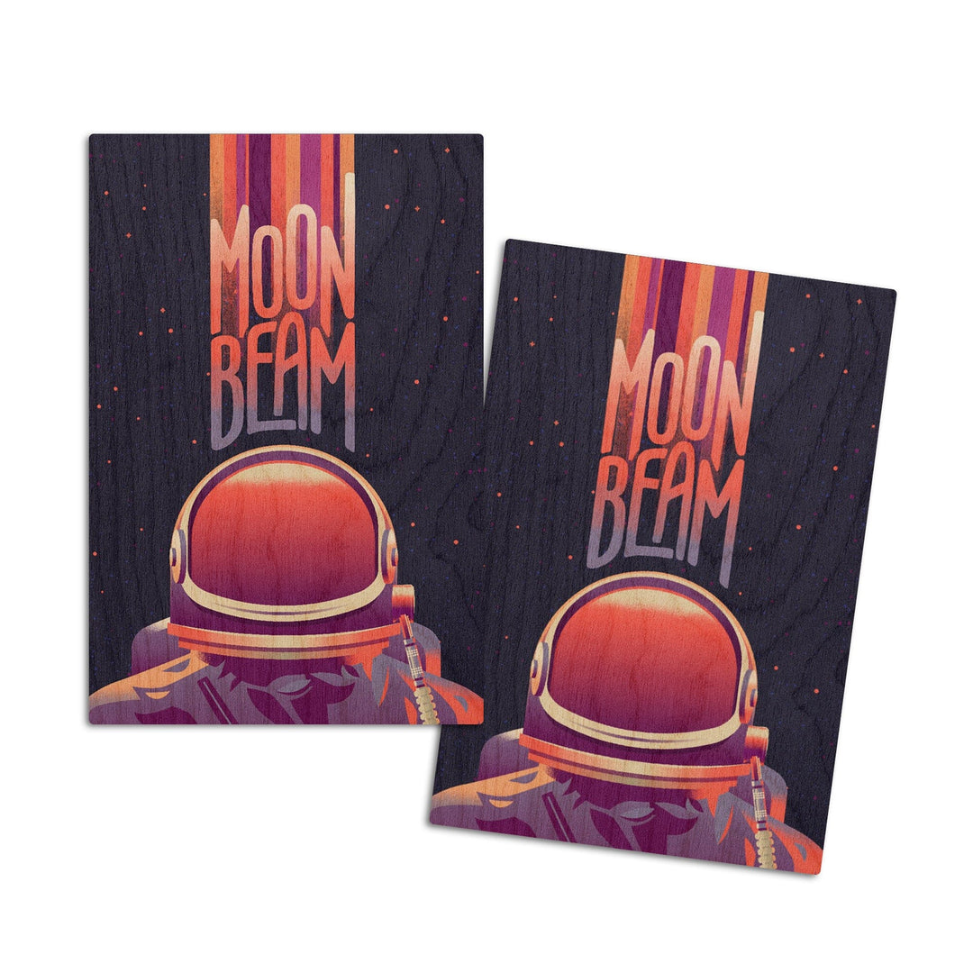 Spacethusiasm Collection, Astronaut, Moon Beam, Wood Signs and Postcards Wood Lantern Press 4x6 Wood Postcard Set 