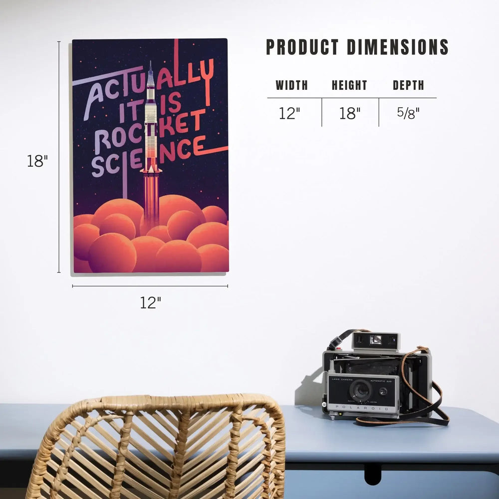 Spacethusiasm Collection, Rocket Launch, Actually It Is Rocket Science, Wood Signs and Postcards Wood Lantern Press 