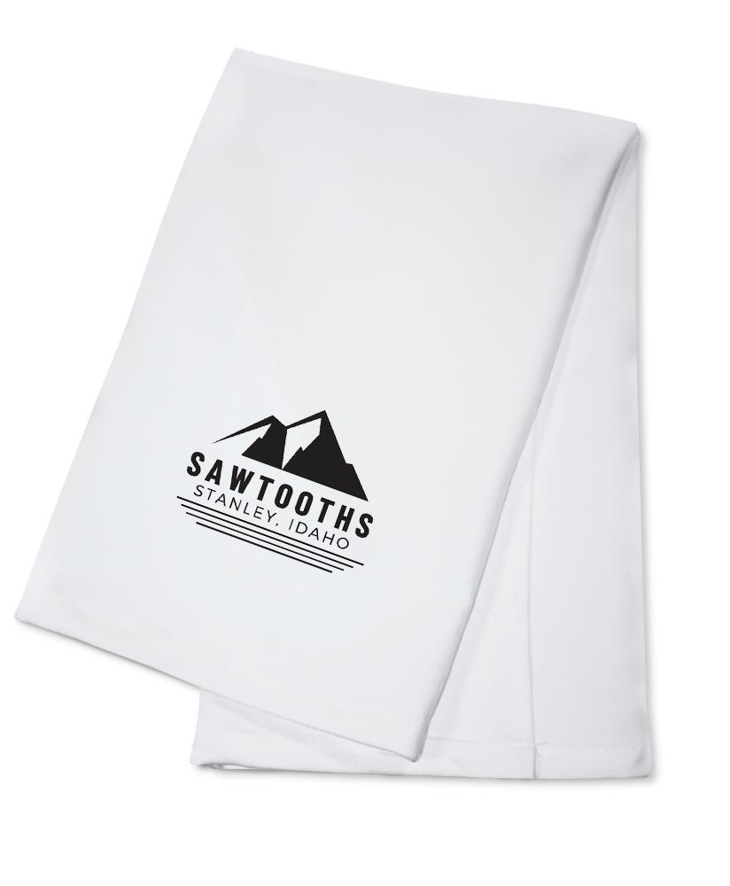 Stanley, Idaho, Sawtooth Mountains, Black & White, Contour, Lantern Press, Towels and Aprons Kitchen Lantern Press Cotton Towel 