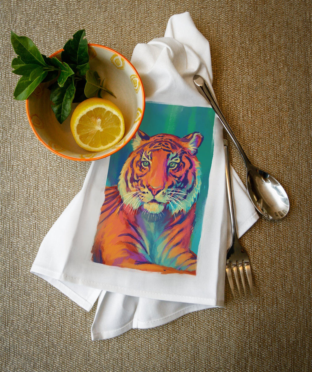Sumatran Tiger, Vivid, Lantern Press Artwork, Towels and Aprons Kitchen Lantern Press 