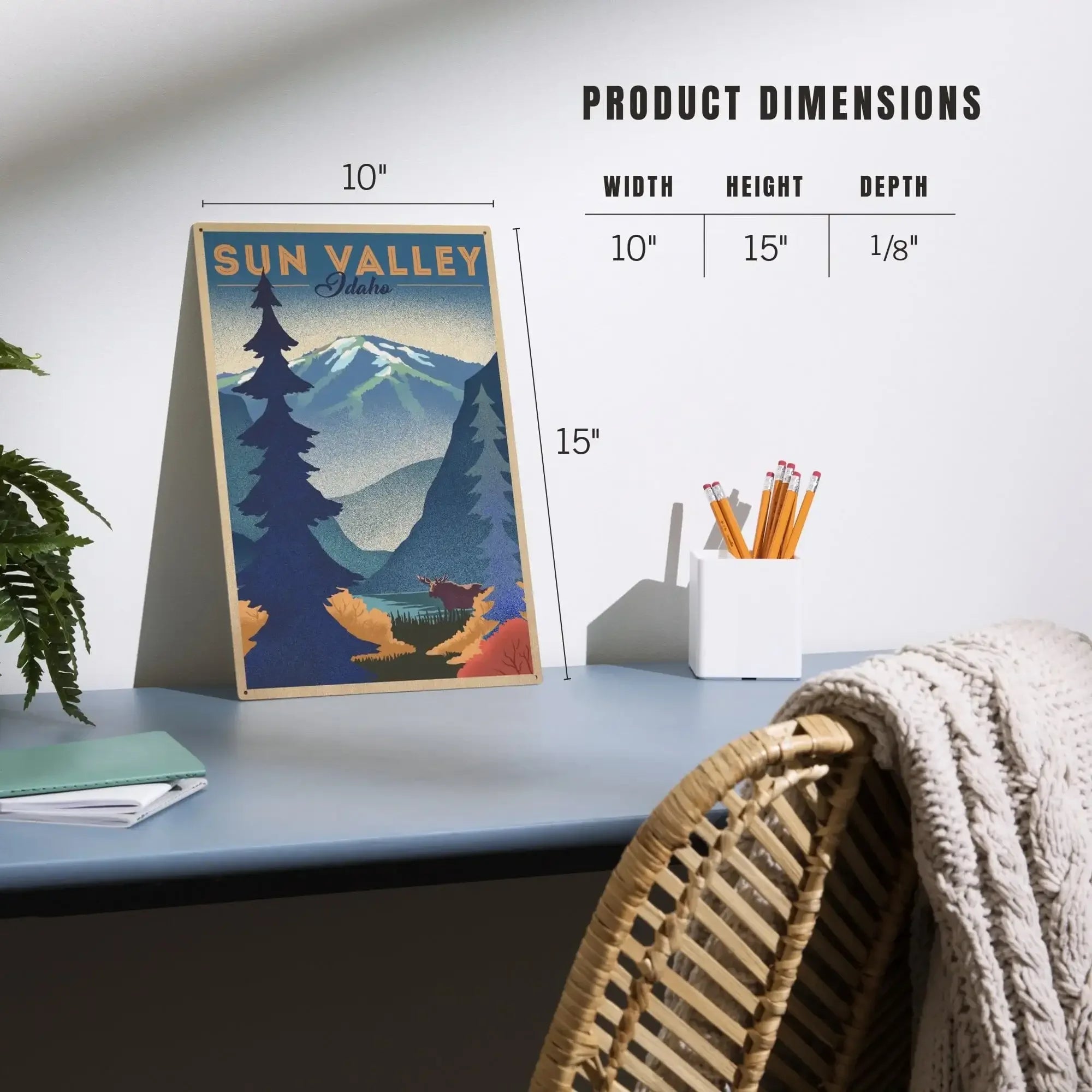 Sun Valley, Idaho, Bald Mountain, Lithograph, Lantern Press Artwork, W