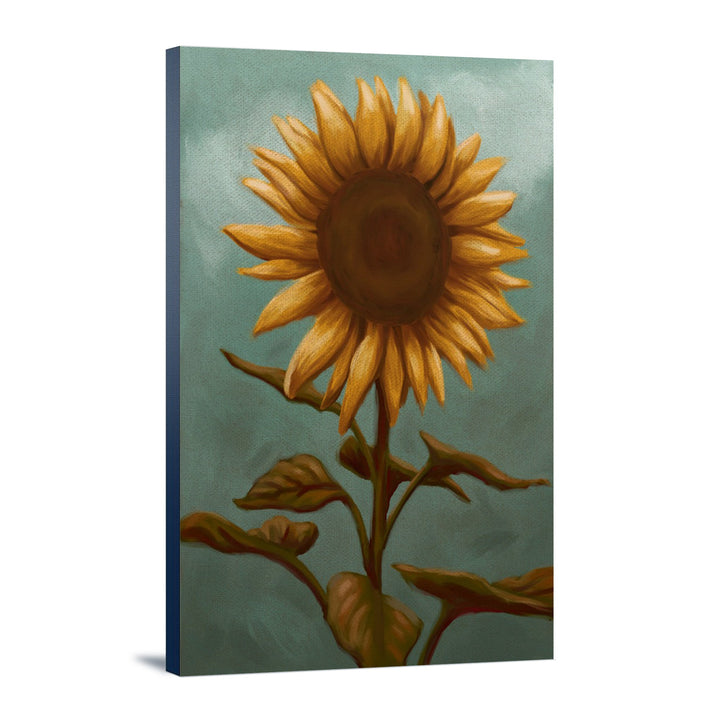 Sunflower, Oil Painting, Lantern Press Artwork, Stretched Canvas Canvas Lantern Press 12x18 Stretched Canvas 