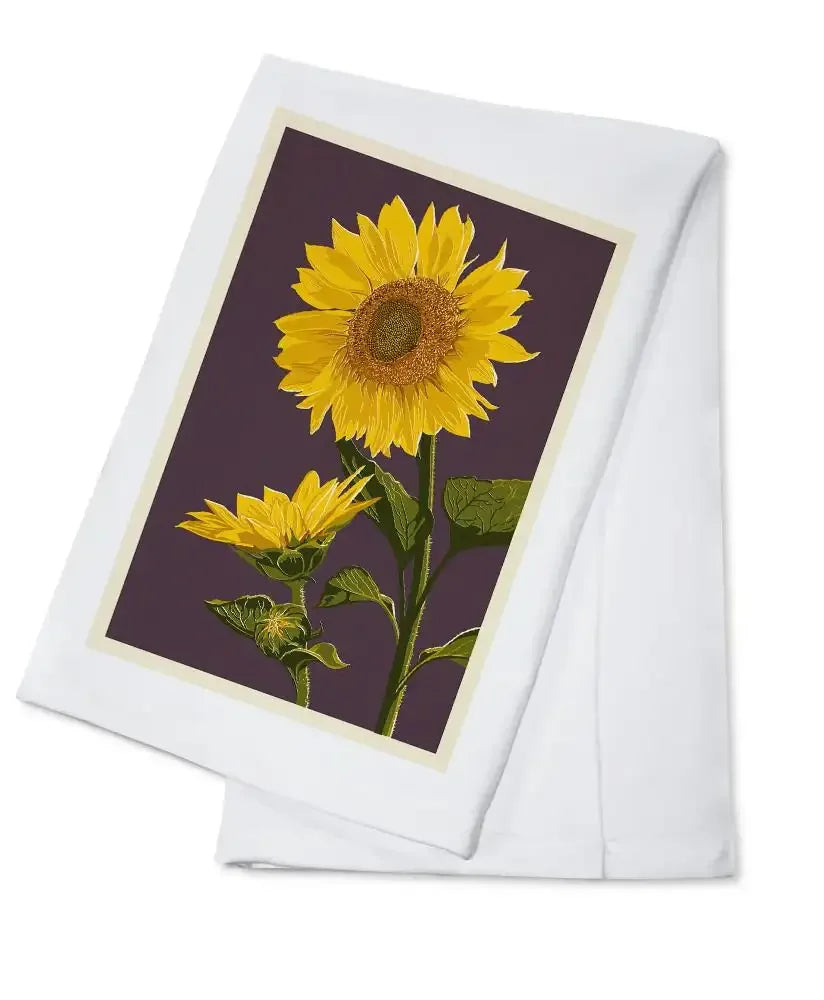 Lantern Press Sunflowers Tea Towel