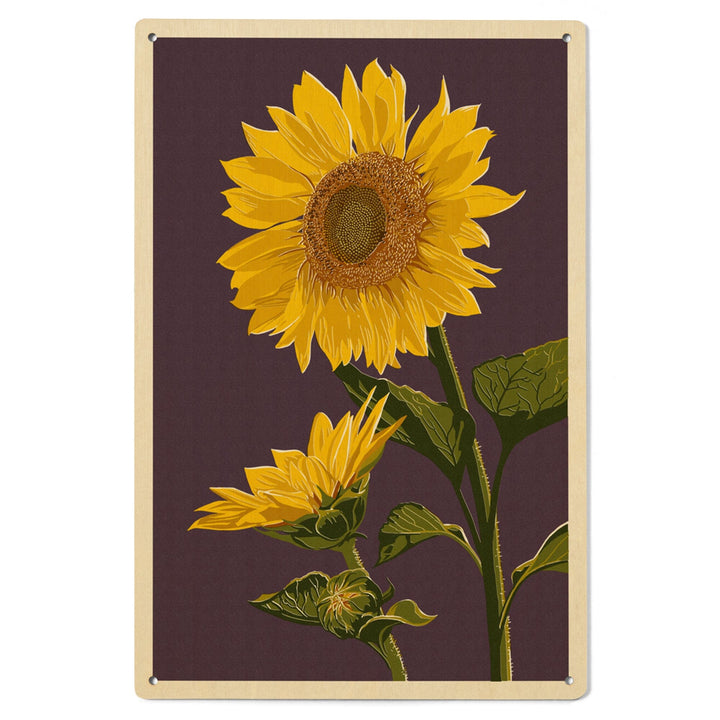 Sunflowers, Letterpress, Lantern Press Artwork, Wood Signs and Postcards Wood Lantern Press 