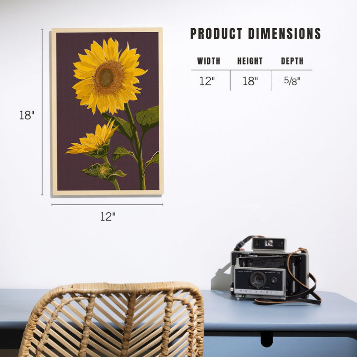 Sunflowers, Letterpress, Lantern Press Artwork, Wood Signs and Postcards Wood Lantern Press 
