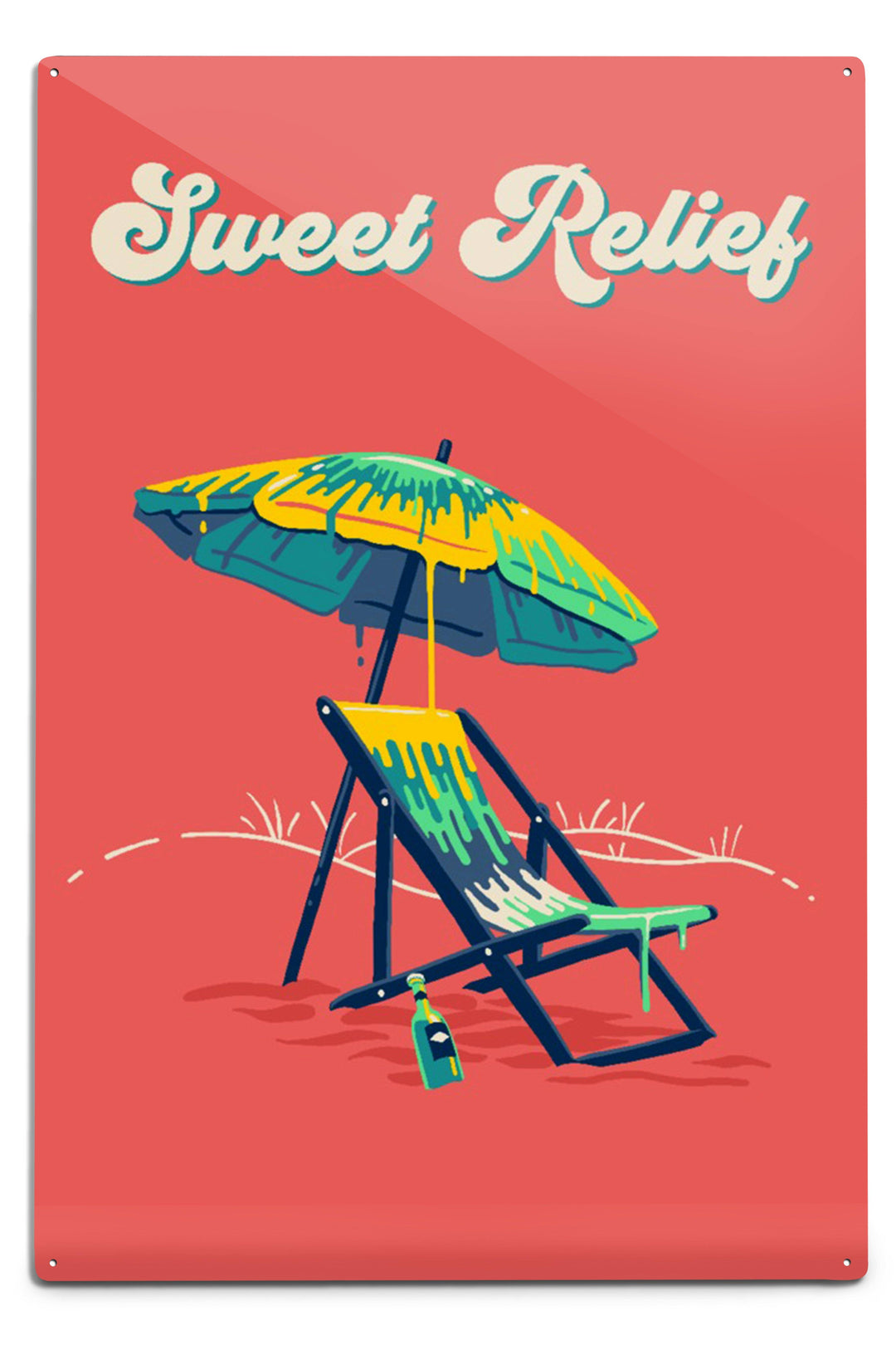 Sweet Relief Collection, Beach Chair and Umbrella, Sweet Relief, Art Prints and Metal Signs Art Lantern Press 8 x 12 Art Print 