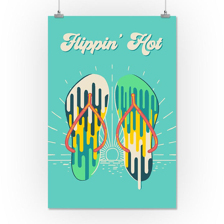 Sweet Relief Collection, Flip Flops, Flippin Hot, Art Prints and Metal Signs Art Lantern Press 16 x 24 Giclee Print 
