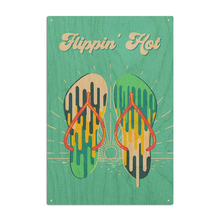 Sweet Relief Collection, Flip Flops, Flippin Hot, Wood Signs and Postcards Wood Lantern Press 6x9 Wood Sign 