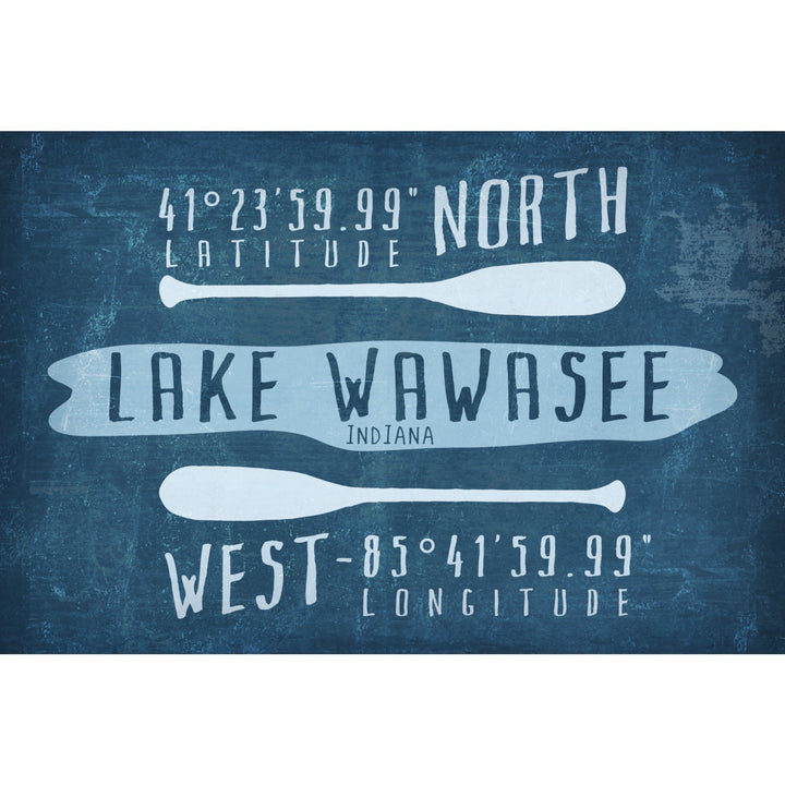 Syracuse, Indiana, Lake Essentials, Lake Wawasee, Lat Long, Lantern Press Artwork, Towels and Aprons Kitchen Lantern Press 