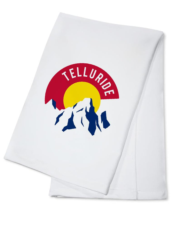 Telluride, Colorado, C & Mountains, Contour, Lantern Press Artwork, Towels and Aprons Kitchen Lantern Press Cotton Towel 