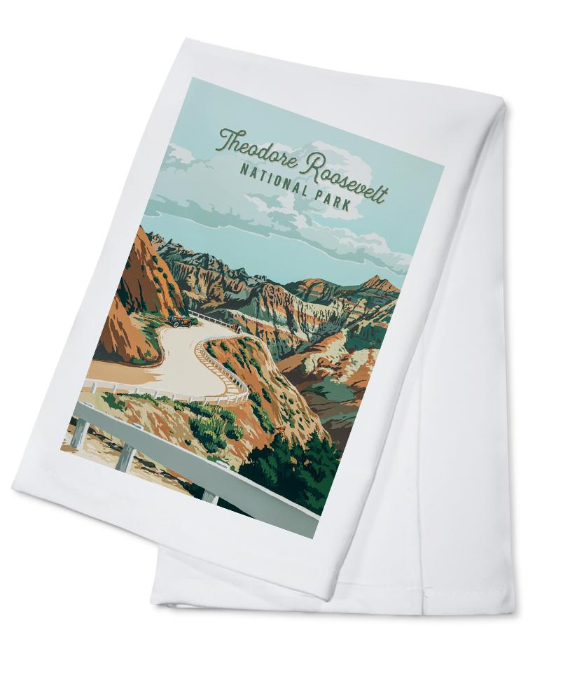 Theodore Roosevelt National Park, North Dakota, Painterly National Park Series, Towels and Aprons Kitchen Lantern Press 