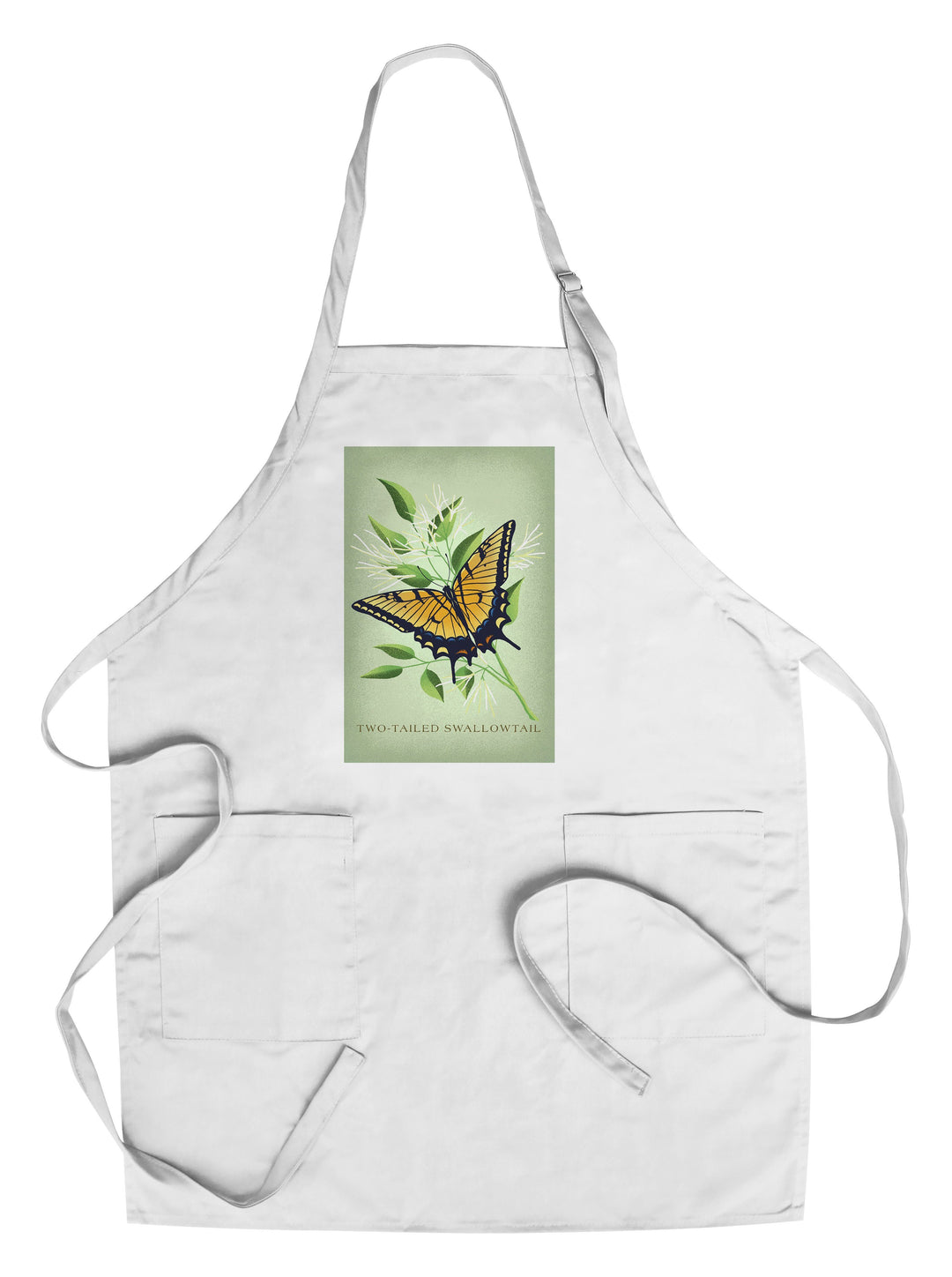 Two-Tailed Swallowtail, Vintage Flora, Lantern Press Artwork, Towels and Aprons Kitchen Lantern Press Chef's Apron 