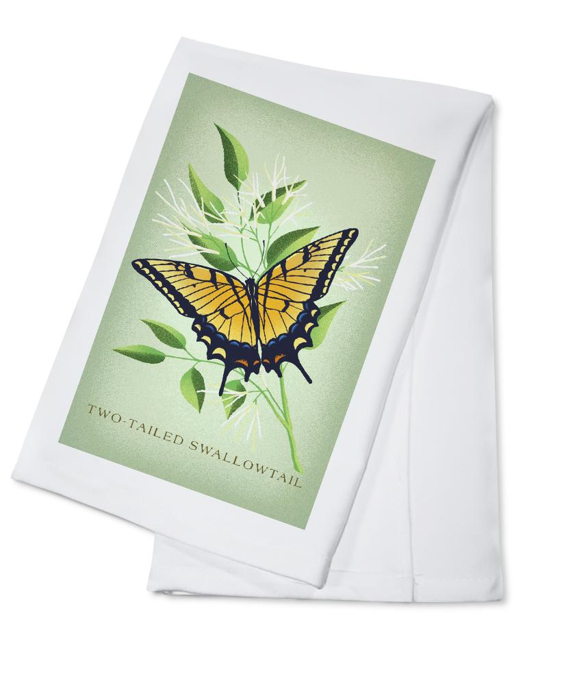 Two-Tailed Swallowtail, Vintage Flora, Lantern Press Artwork, Towels and Aprons Kitchen Lantern Press Cotton Towel 