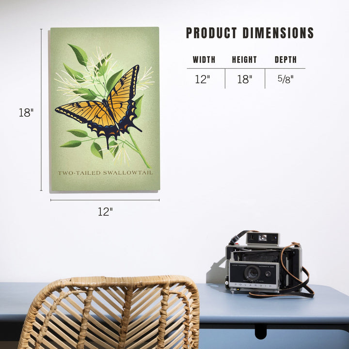 Two-Tailed Swallowtail, Vintage Flora, Lantern Press Artwork, Wood Signs and Postcards Wood Lantern Press 