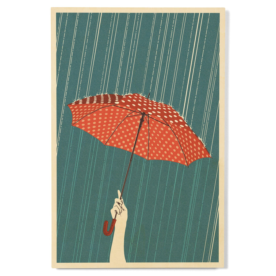Umbrella, Letterpress, Lantern Press Artwork, Wood Signs and Postcards Wood Lantern Press 