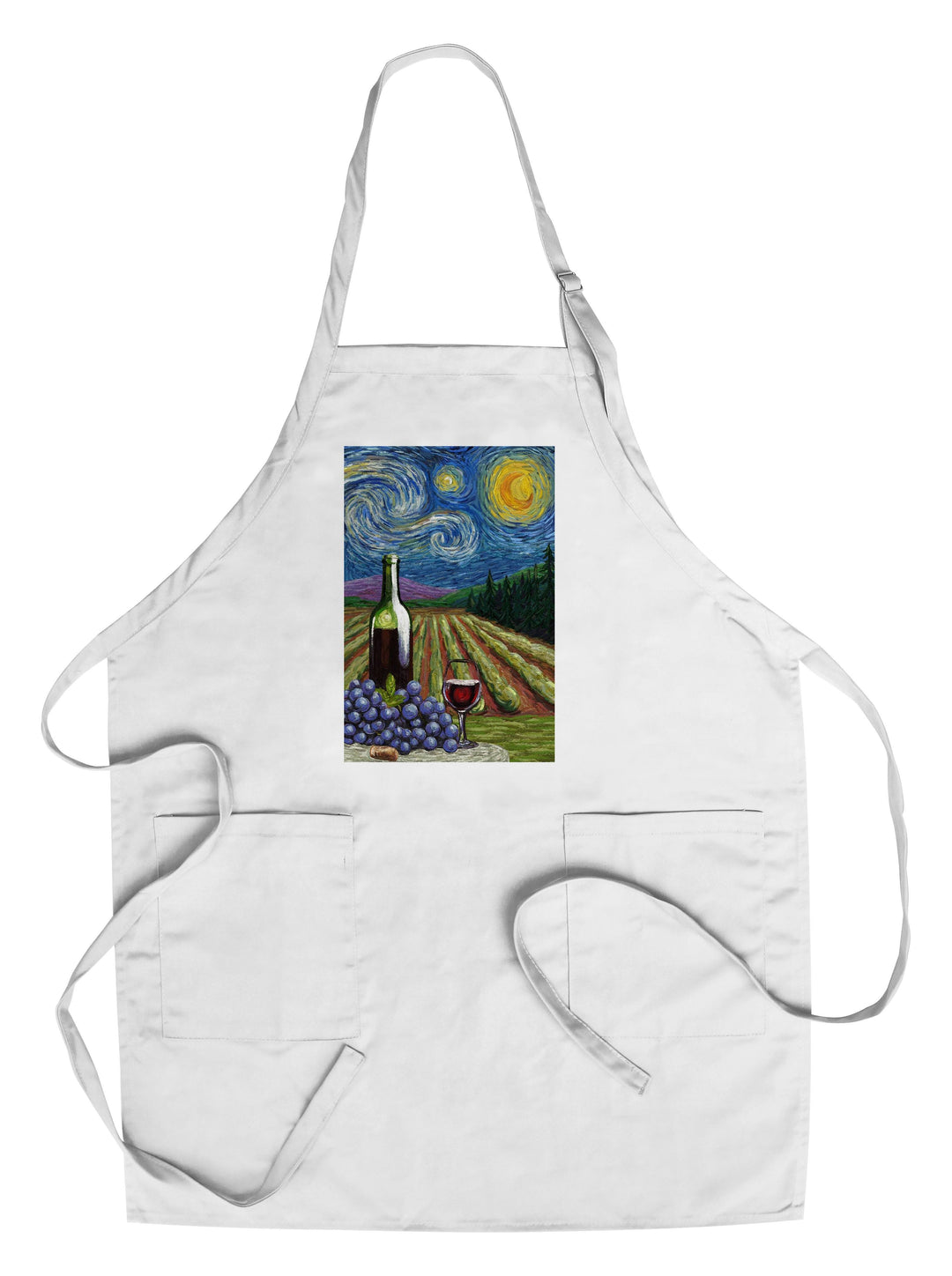 Vineyard, Starry Night, Lantern Press Artwork, Towels and Aprons Kitchen Lantern Press Chef's Apron 