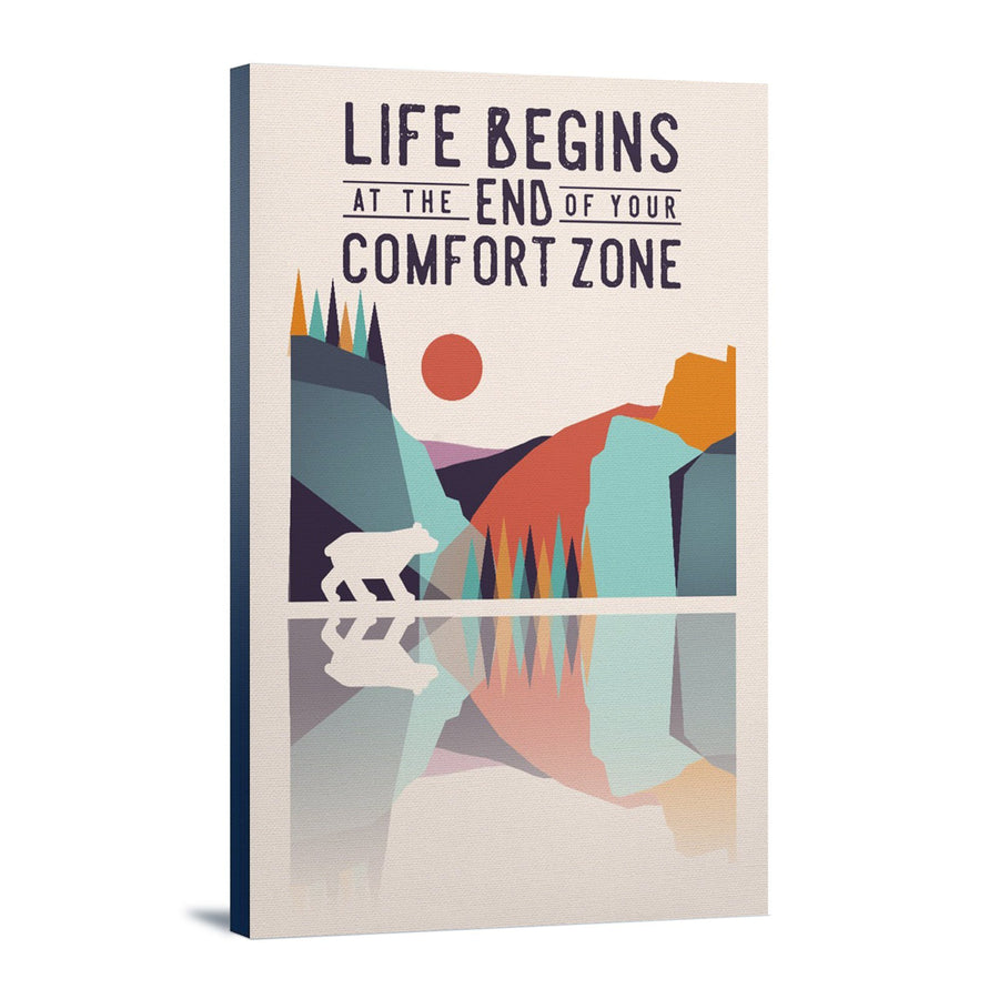 Wander More Collection, Life Begins at the End of Your Comfort Zone, Lantern Press Artwork, Stretched Canvas Canvas Lantern Press 