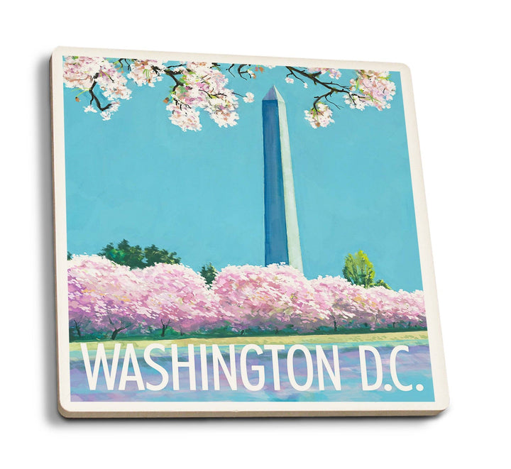 Washington DC, Washington Monument, Lantern Press Artwork, Coaster Set Coasters Lantern Press 