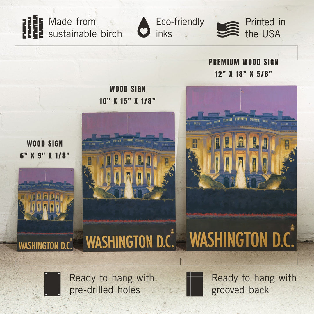 Washington DC, White House, Lantern Press Artwork, Wood Signs and Postcards Wood Lantern Press 