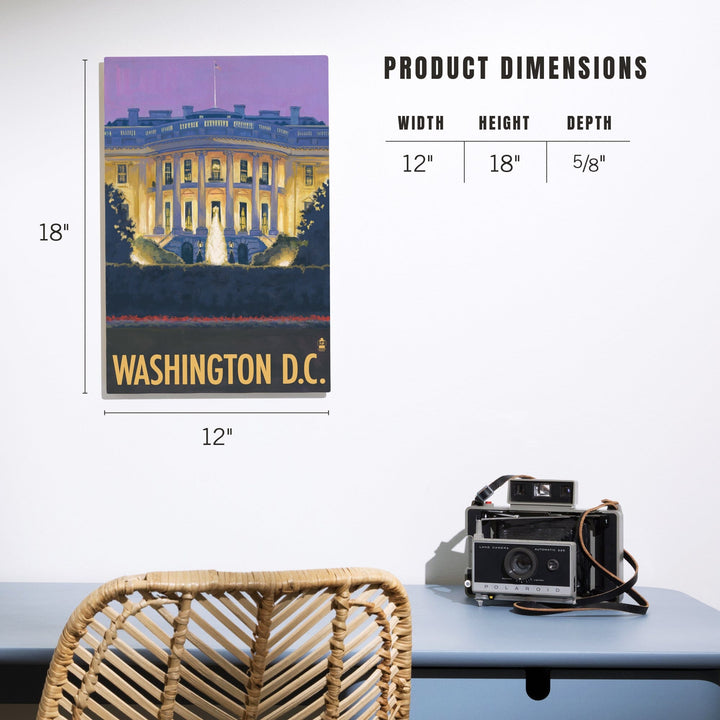 Washington DC, White House, Lantern Press Artwork, Wood Signs and Postcards Wood Lantern Press 