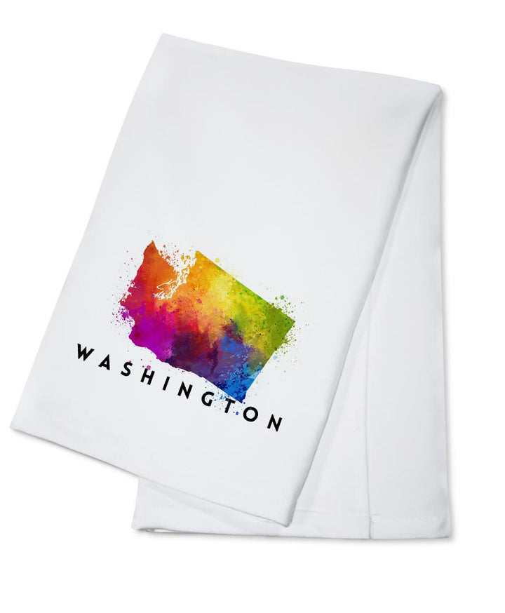 Washington, State Abstract Watercolor, Lantern Press Artwork, Towels and Aprons Kitchen Lantern Press Cotton Towel 