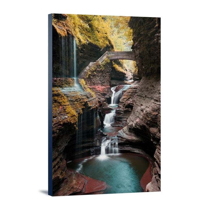 Watkins Glen State Park, New York, Waterfall Scene, Lantern Press Photography, Stretched Canvas Canvas Lantern Press 12x18 Stretched Canvas 