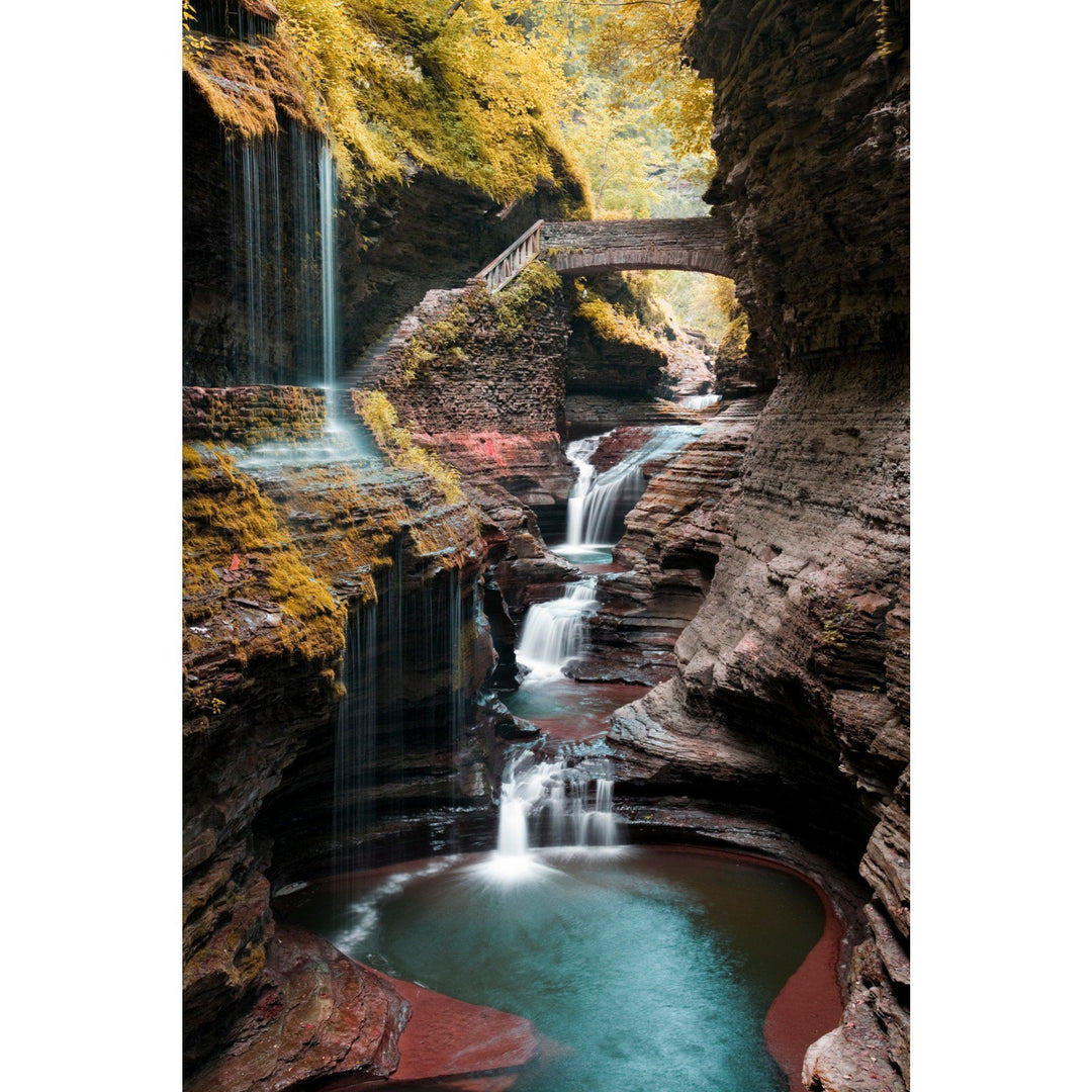 Watkins Glen State Park, New York, Waterfall Scene, Lantern Press Photography, Stretched Canvas Canvas Lantern Press 