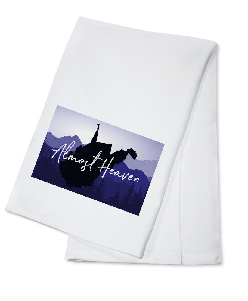 West Virginia, Almost Heaven, State Silhouette & Mountains, Lantern Press Artwork, Towels and Aprons Kitchen Lantern Press Cotton Towel 