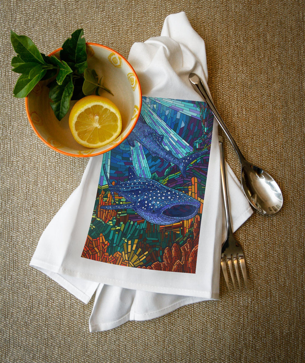 Whale Shark, Mosaic, Lantern Press Artwork, Towels and Aprons Kitchen Lantern Press 