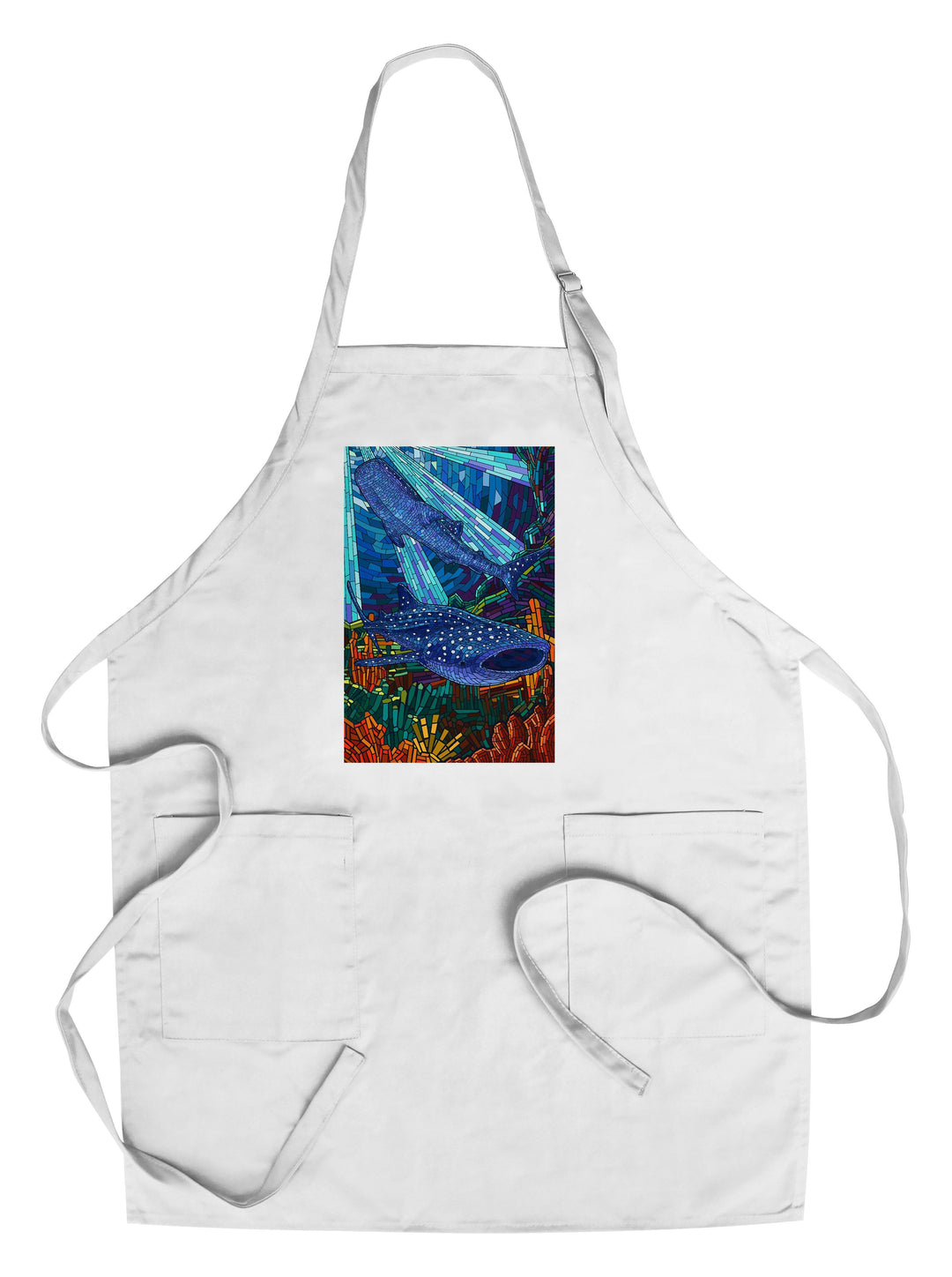 Whale Shark, Mosaic, Lantern Press Artwork, Towels and Aprons Kitchen Lantern Press Chef's Apron 