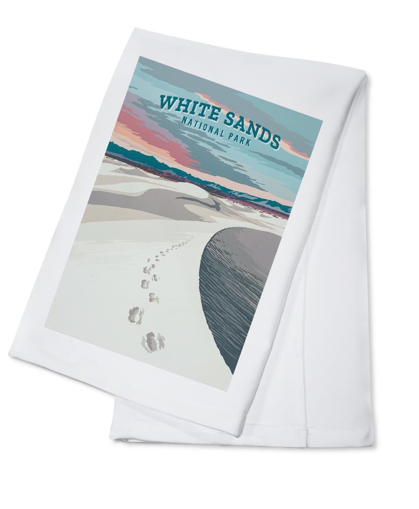White Sands National Park, New Mexico, Painterly National Park Series, Towels and Aprons Kitchen Lantern Press 