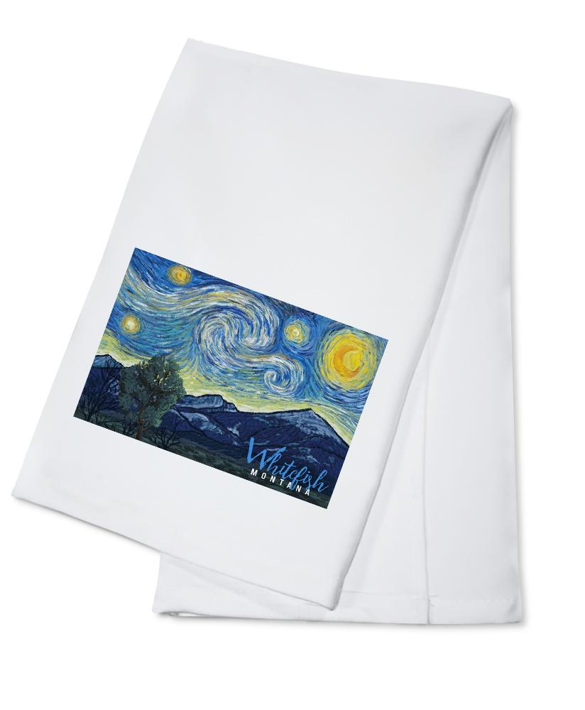Whitefish, Montana, Starry Night, Lantern Press Artwork, Towels and Aprons Kitchen Lantern Press 
