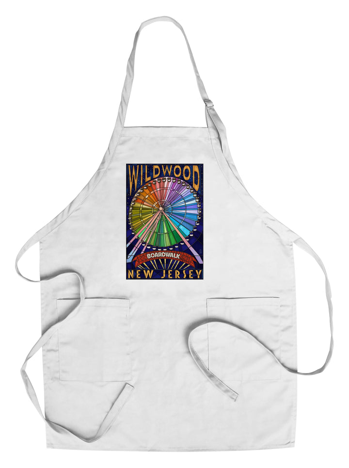 Wildwood, New Jersey, Boardwalk Ferris Wheel, Lantern Press Artwork, Towels and Aprons Kitchen Lantern Press Chef's Apron 