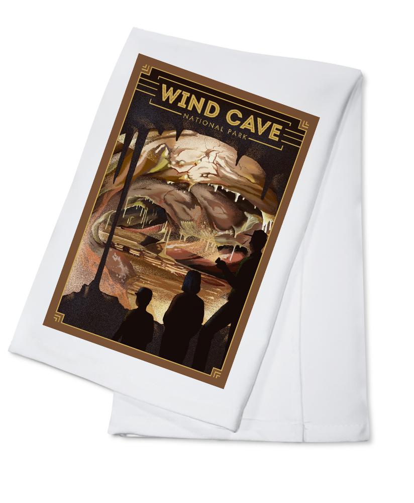 Wind Cave National Park, South Dakota, Lithograph National Park Series, Lantern Press Artwork, Towels and Aprons Kitchen Lantern Press 