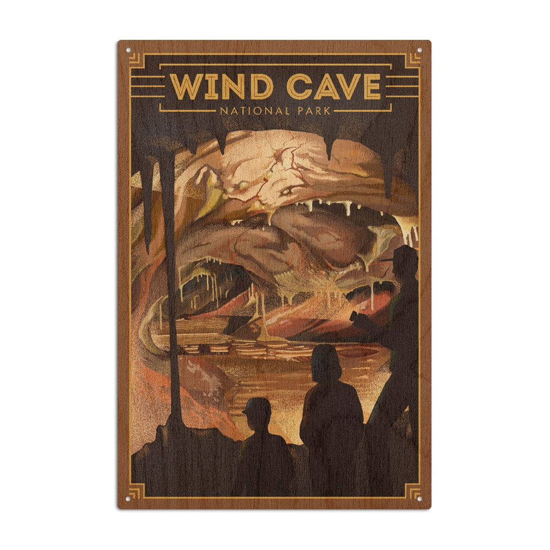 Wind Cave National Park, South Dakota, Lithograph National Park Series, Lantern Press Artwork, Wood Signs and Postcards Wood Lantern Press 10 x 15 Wood Sign 