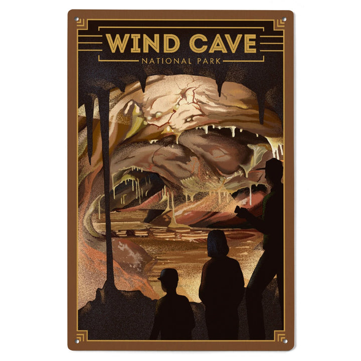 Wind Cave National Park, South Dakota, Lithograph National Park Series, Lantern Press Artwork, Wood Signs and Postcards Wood Lantern Press 