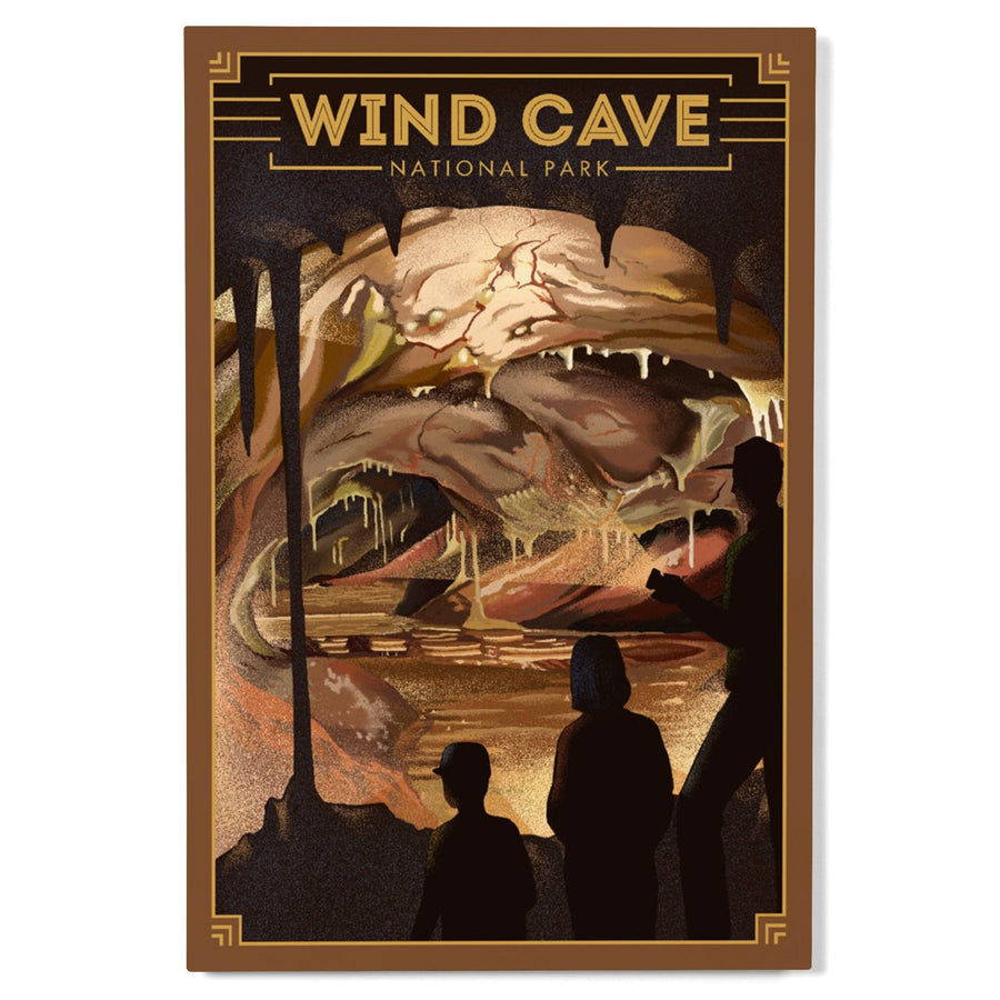 Wind Cave National Park, South Dakota, Lithograph National Park Series, Lantern Press Artwork, Wood Signs and Postcards Wood Lantern Press 