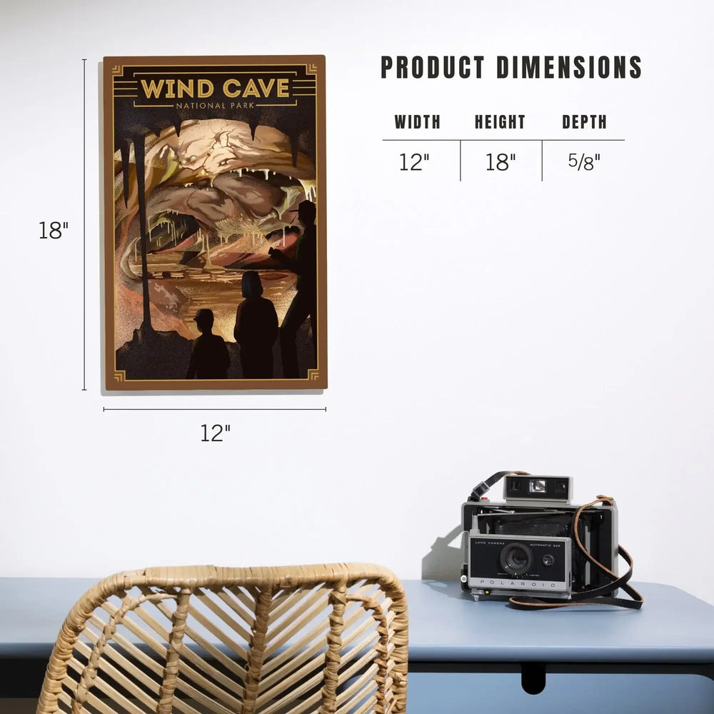 Wind Cave National Park, South Dakota, Lithograph National Park Series, Lantern Press Artwork, Wood Signs and Postcards Wood Lantern Press 