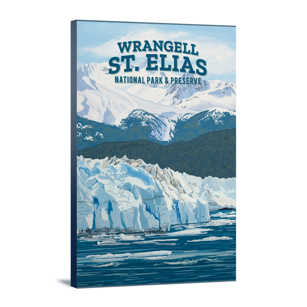 Wrangell-St. Elias National Park, Alaska, Painterly National Park Series, Stretched Canvas Canvas Lantern Press 12x18 Stretched Canvas 
